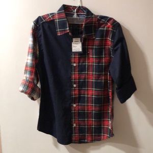 NWT Tommy Hilfiger Boys plaid dress shirt